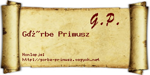 Görbe Primusz névjegykártya